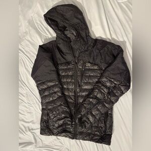 Outdoor Research Black Hooded Down Puffer Jacket M